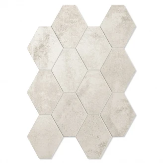 Hexagon Klinker Titanium Vit Matt 25x34 cm