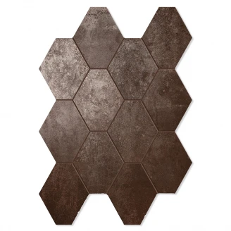 Hexagon Klinker Titanium Brons Matt 25x34 cm