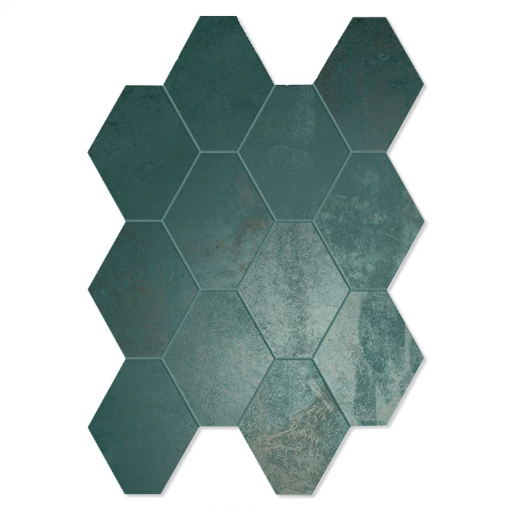 Unicomstarker Hexagon Klinker Oxid Emerald Matt 25x34 cm-0