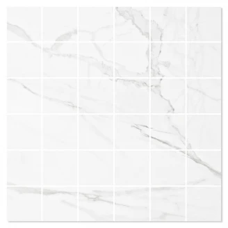 Marmor Mosaik Klinker Sapphirose Vit Satin 30x30 (5x5) cm-2