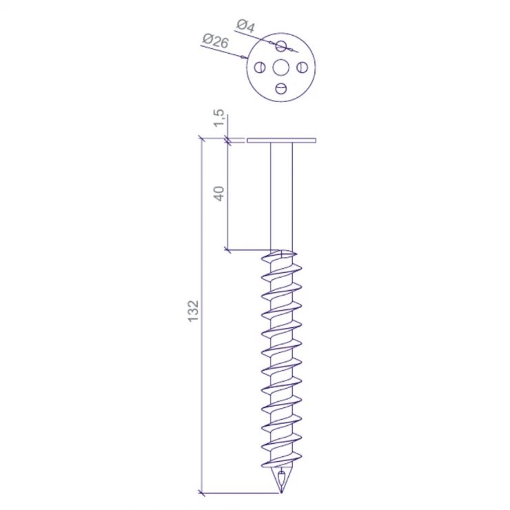 Fixering skruv för utomhusklinker kakelkryss, 130 mm (50 st)-1