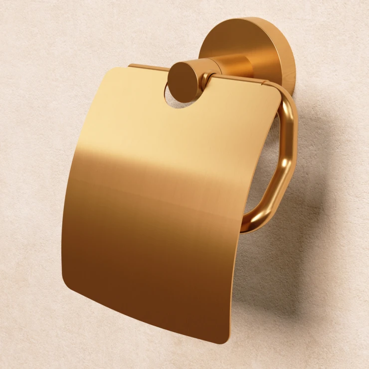 Toalettpappershållare med Lock Oslo Guld Matt-0