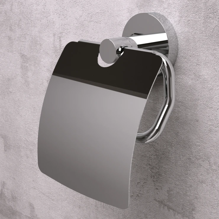 Toalettpappershållare med Lock Holmstrand Krom-0