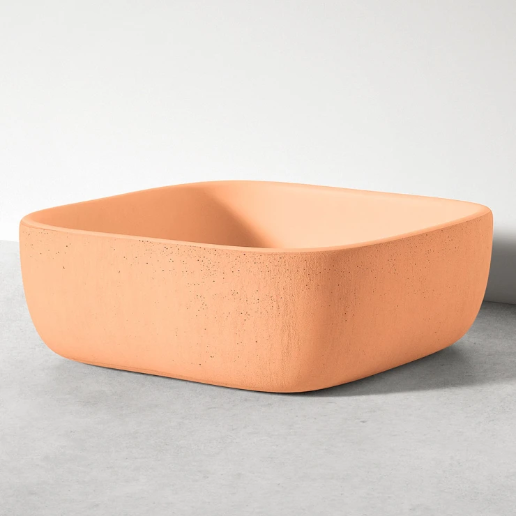 Sira Handgjorda Cement Tvättställ Isla Orange Matt 38 cm-0