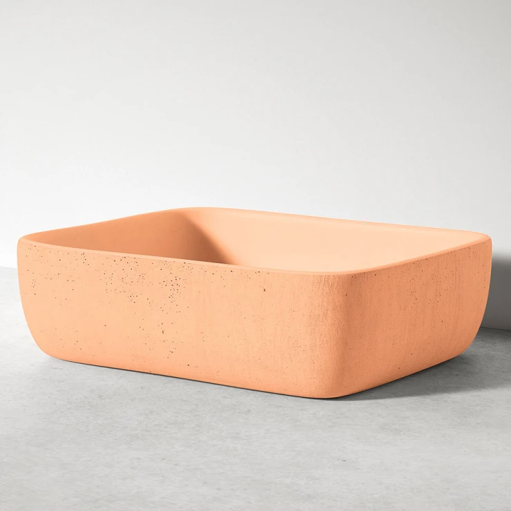 Sira Handgjorda Cement Tvättställ Cala Orange Matt 50 cm-0