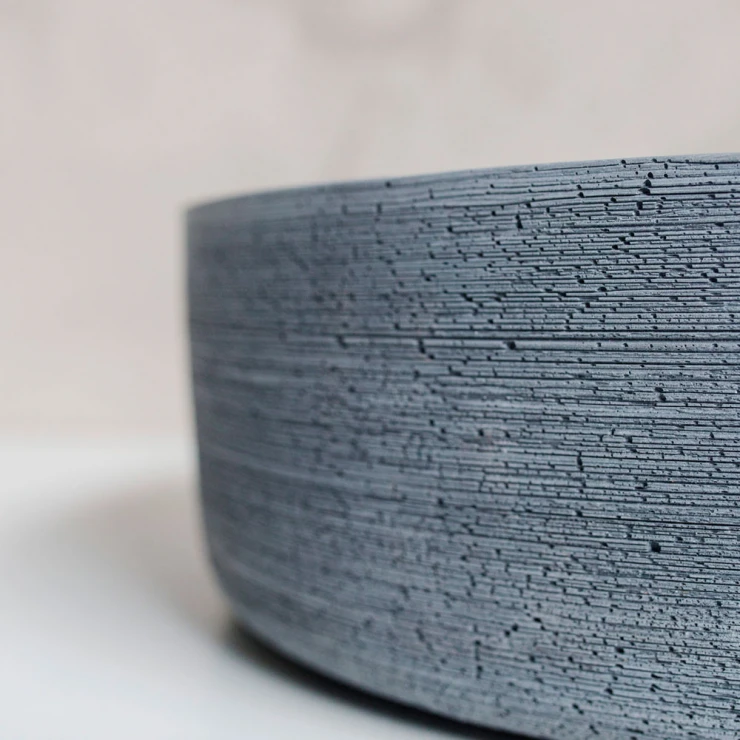 Sira Handgjorda Cement Tvättställ Geyser Mörkgrå Matt 35 cm-0