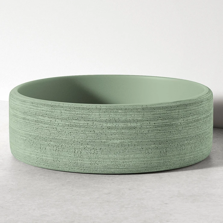 Sira Handgjorda Cement Tvättställ Geyser Grön Matt 35 cm-0