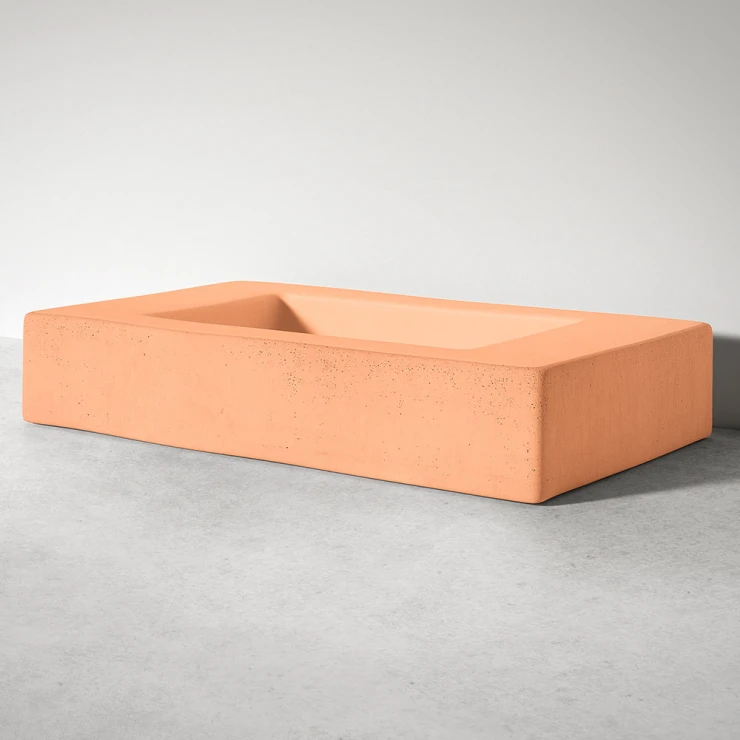 Sira Handgjorda Cement Tvättställ River Orange Matt 80 cm-0