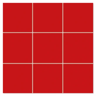 Mosaik Klinker Paintbox Röd Matt 30x30 (10x10) cm