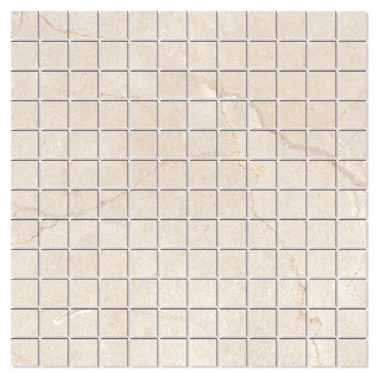 Marmor Mosaik Klinker Legend Beige Polerad 30x30 (2.5x2.5) cm-0