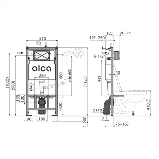 WC-fixtur Alca Basic för Inbyggnad-2