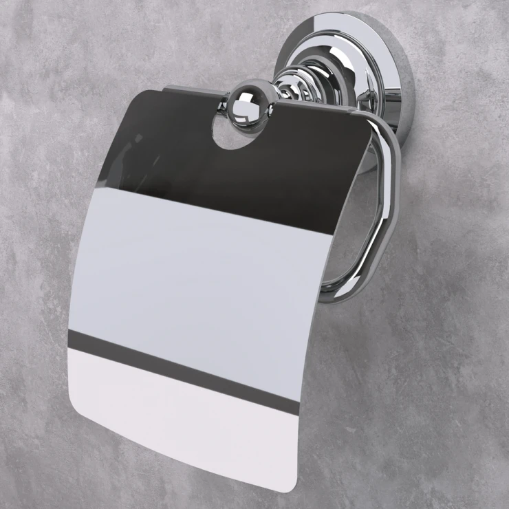 Toalettpappershållare med Lock Solbacken Krom-0