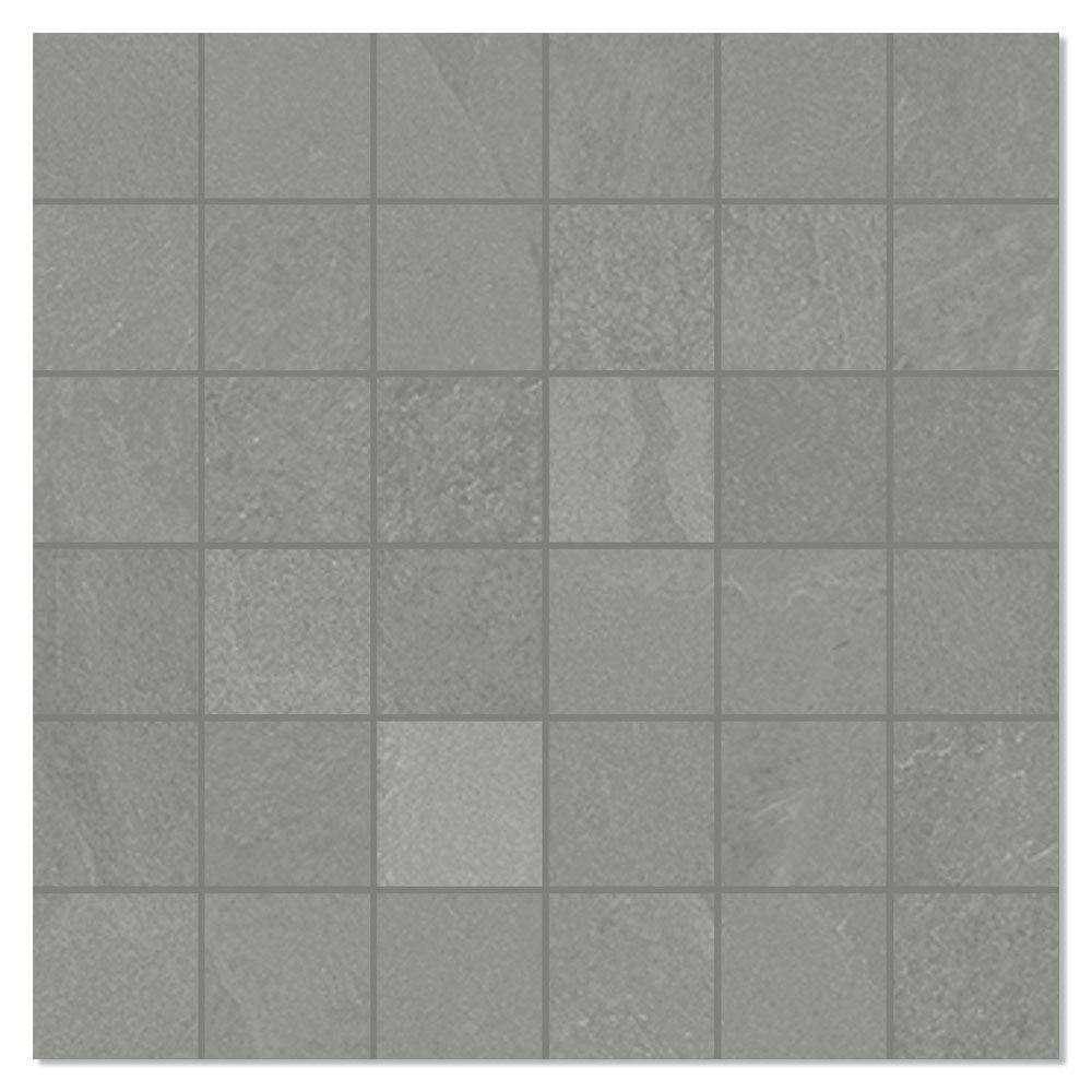 Unicomstarker Mosaik Klinker Brazilian Slate Silk Grey Matt 30x30 (5x5) cm