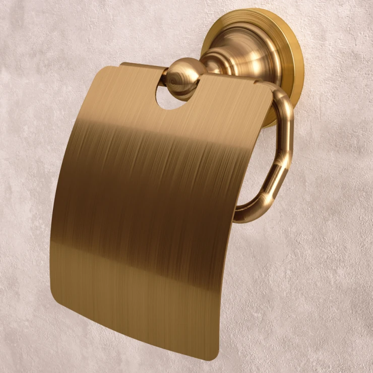 Toalettpappershållare med Lock Solbacken Koppar-0