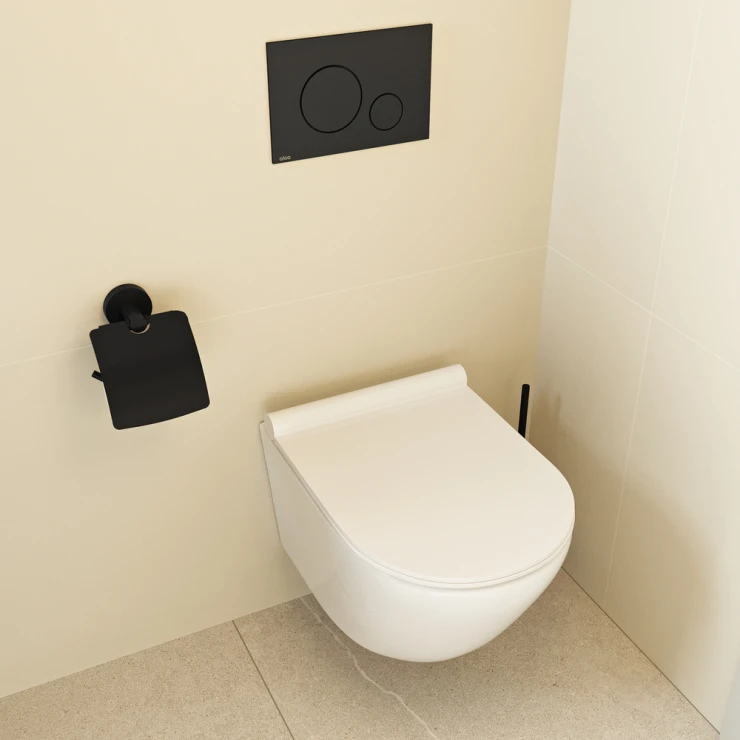 Badrumspaket Toalett Fjord Vit Blank med WC-fixtur-1