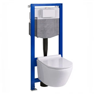 Badrumspaket Toalett Fjord Vit Blank med WC-fixtur