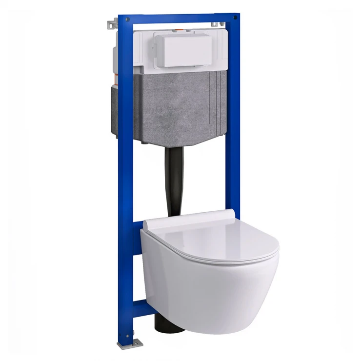 Badrumspaket Toalett Fjord Vit Blank med WC-fixtur-0