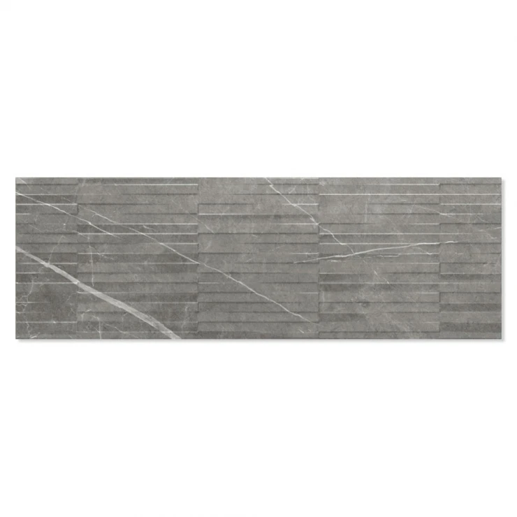 Marmor Kakel Ethereal Mörkgrå Relief 33x100 cm-0