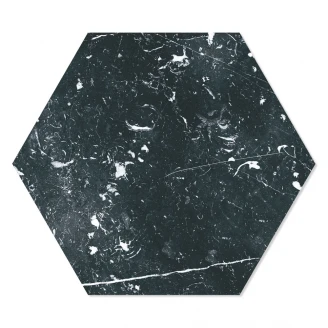 Marmor Hexagon Klinker Calacata Svart 25x22 cm