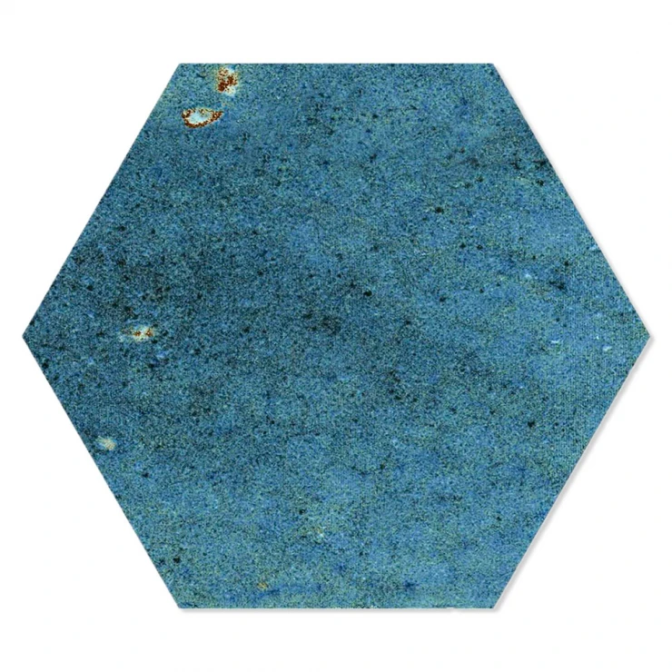 Hexagon Kakel Jord Blå Blank 10x12 cm-0