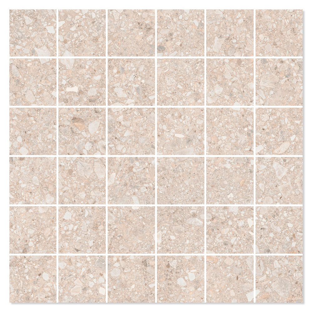 Mosaik Klinker Terrazzo Italia Beige Matt 30x30 (5x5) cm