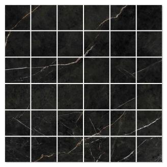 Marmor Mosaik Klinker Royal Svart Polerad 30x30 (5x5) cm-2