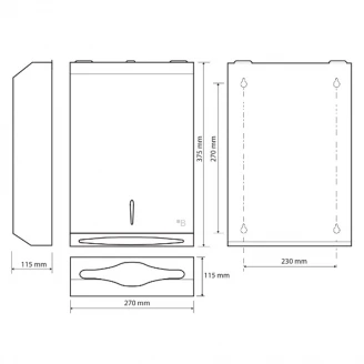 Dispenser Pappershanddukar Hygio Krom Blank 27x37.5 cm-2