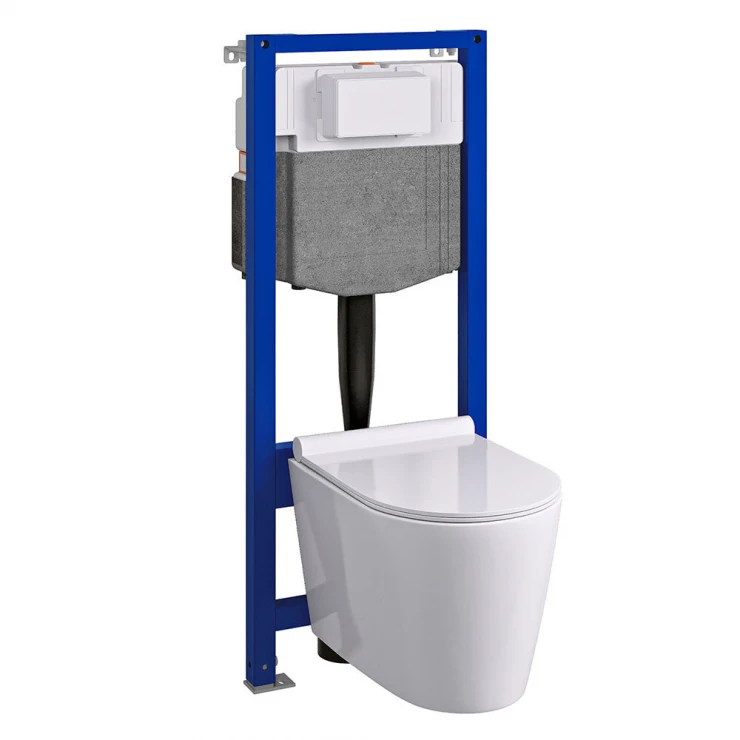 Badrumspaket Toalett Mila Blank med WC-fixtur-0