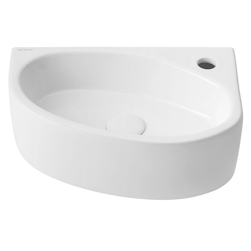 Tvättställ Tial Höger Oval Vit Blank 42 cm