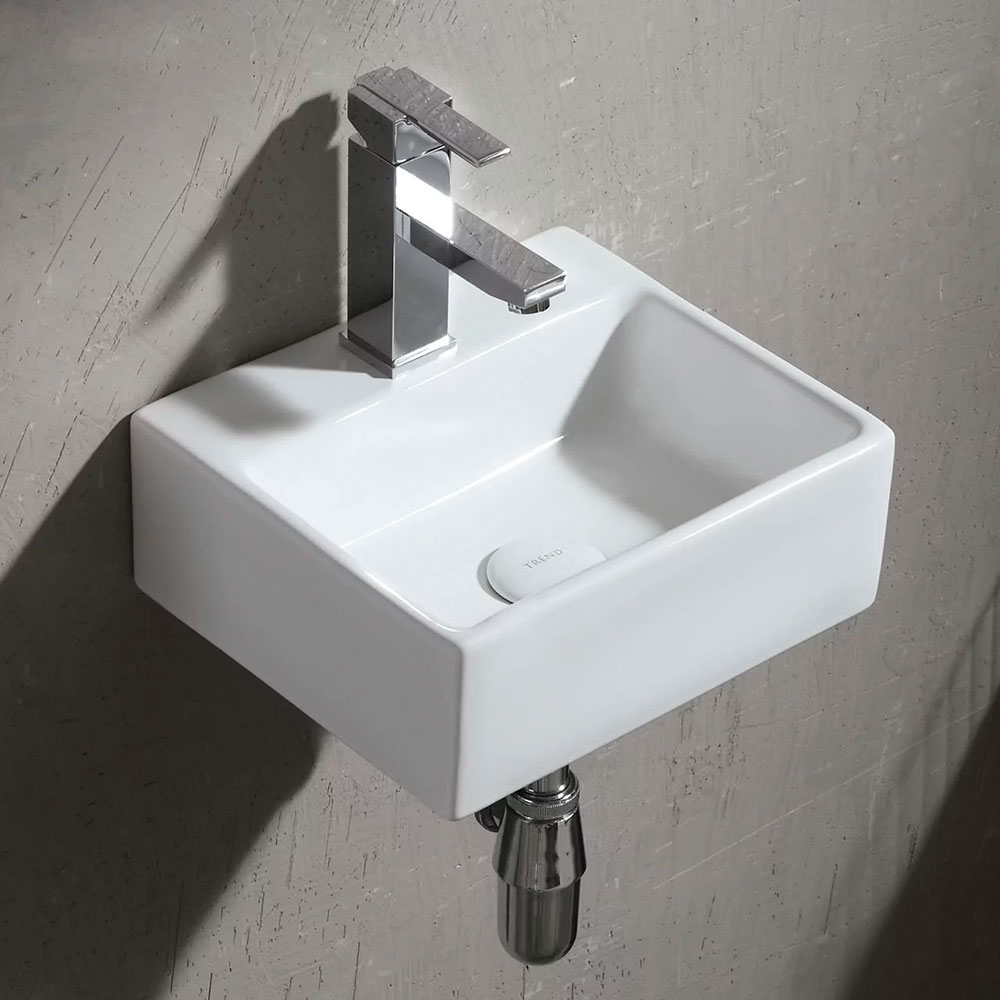 Tvättställ Tia S Rektangulär Vit Blank 33.5 cm