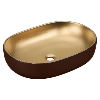 Tvättställ Oval Wilma Vinröd, Guld Matt 60 cm-2
