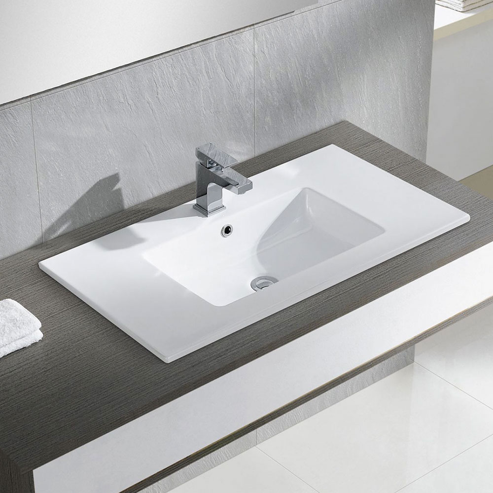 Bathco Tvättställ Rectangular Liebana Vit Blank 81 cm