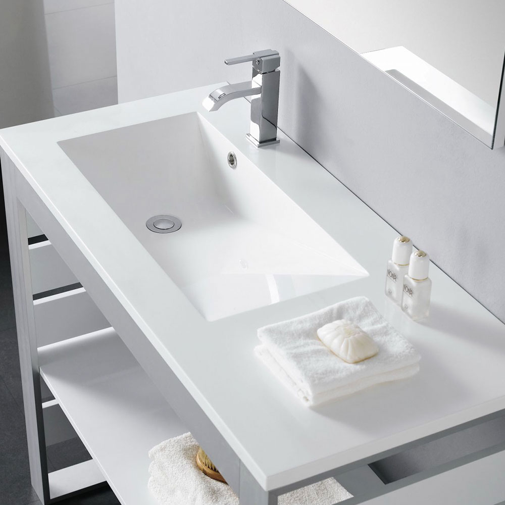 Bathco Tvättställ Resin Tecno Vit Blank 100 cm