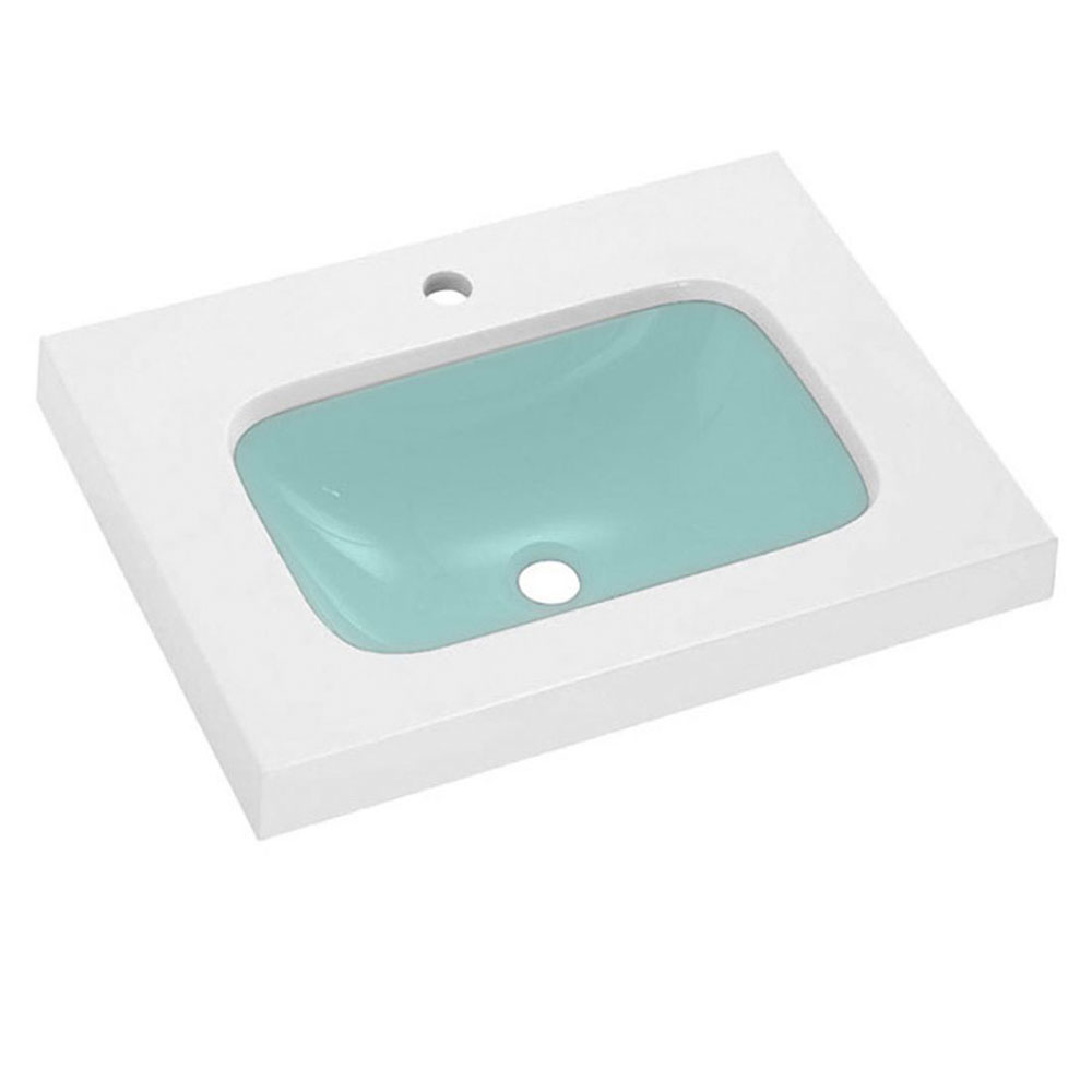 Bathco Tvättställ Resin Une Vit, Grå Blank 60 cm