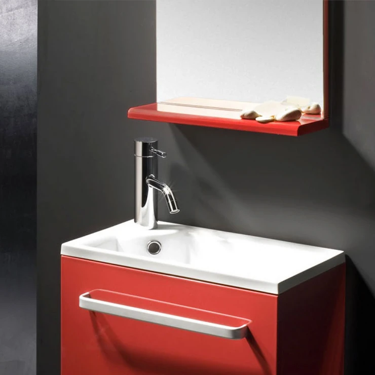 Bathco Tvättställsskåp Complements Niza Röd med Tvättställ & Speglar-0