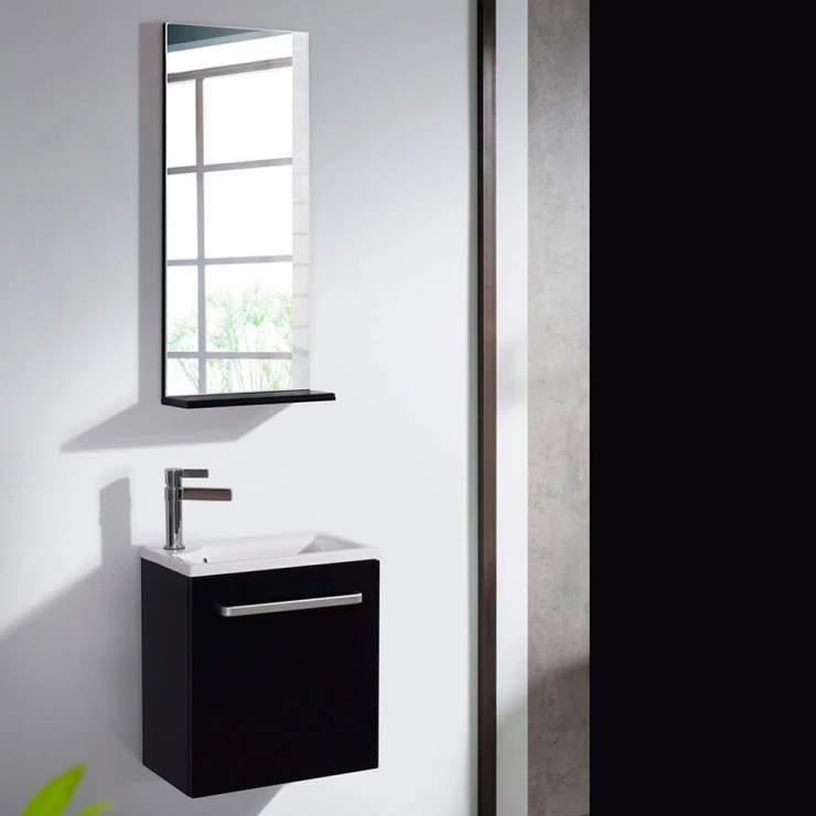 Bathco Tvättställsskåp Complements Niza Svart med Tvättställ & Speglar-0
