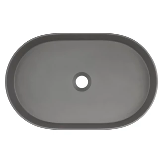 Tvättställ Oval Silia Antracit Metallic Matt 55x35 cm-2
