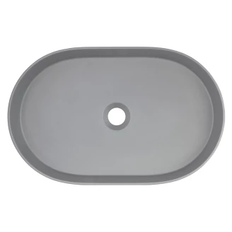 Tvättställ Oval Silia Grå Metallic Matt 55x35 cm-2