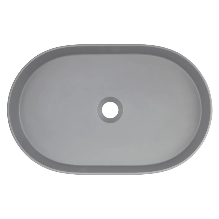 Tvättställ Oval Silia Grå Metallic Matt 55x35 cm-1