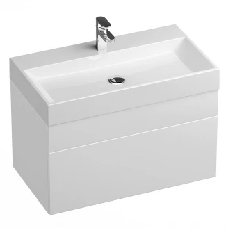 Ravak Tvättställsskåp Natural Bath Vit Blank 80 cm med Handfat-2