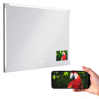 Spegel Ny Vision 100x80 cm Svart, Screen, Antifog, LED Sensor-2