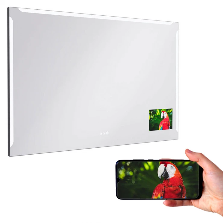 Spegel Ny Vision 120x80 cm Svart, Screen, Antifog, LED Sensor-1