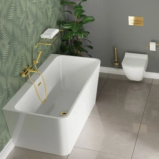 Toalettborste Väggmonterad Silia Guld Blank-2