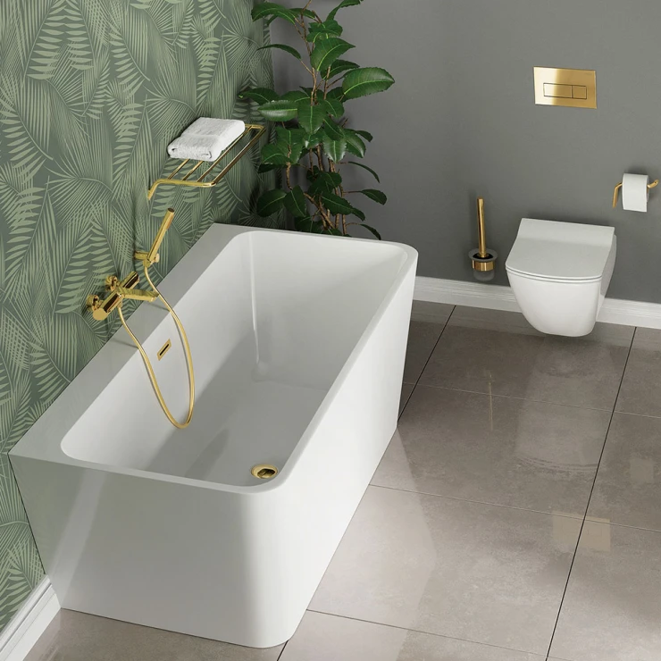 Toalettborste Väggmonterad Silia Guld Blank-1