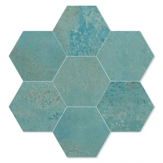 Dune Hexagon Klinker Magnet Mint Matt 15x17 cm-2