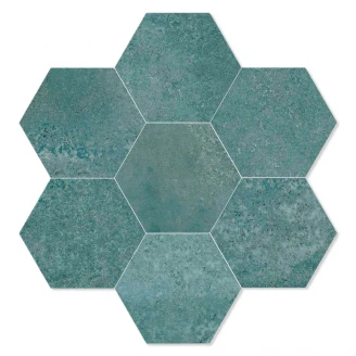 Dune Hexagon Klinker Magnet Petrol Matt 15x17 cm-2