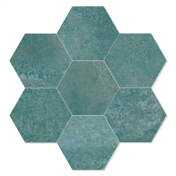 Dune Hexagon Klinker Magnet Petrol Matt 15x17 cm-1