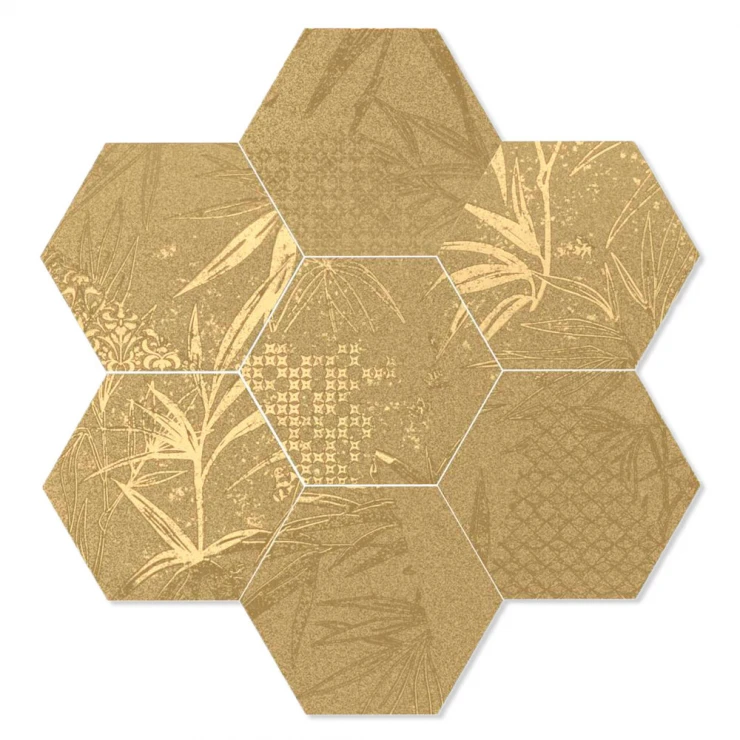 Dune Hexagon Klinker Magnet Gold Matt 15x17 cm-1