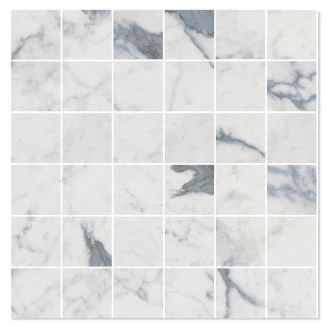 Marmor Mosaik Klinker Paradigm White Polerad 30x30 (5x5) cm-2