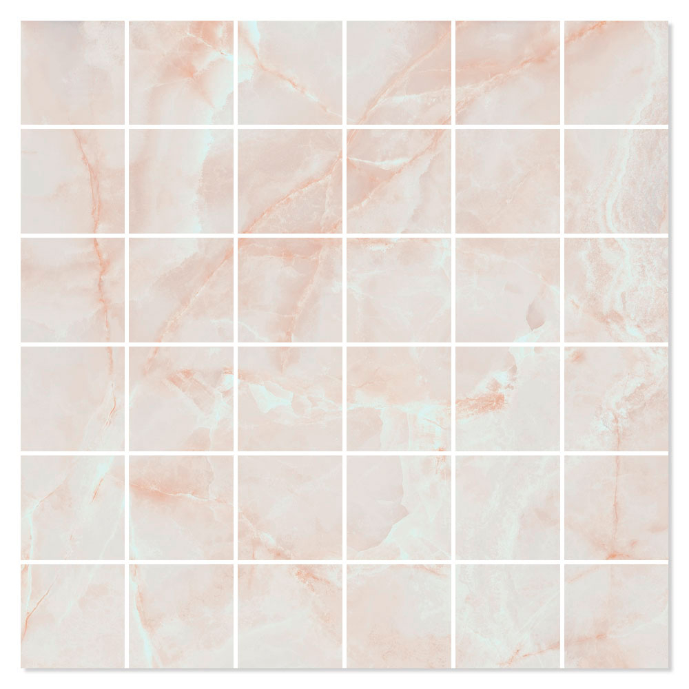 Marmor Mosaik Klinker Lux Cirrus Rosa Polerad 30x30 (5x5) cm